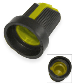 Handle on axle 6mm Star AG10 15x17 Black with yellow pointer