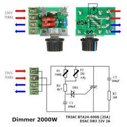 Модуль електричний Регулятор потужності симисторный 2000 Вт MY-9892