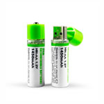 R6 (AA)  1450mAh battery with direct USB charging