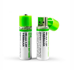 R6 (AA)  1450mAh battery with direct USB charging