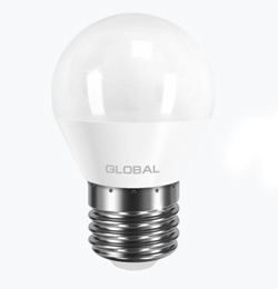 Лампа светодиодная GLOBAL LED G45 F 5W 4100K 220V E27 AP