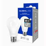 LED lamp GLOBAL LED A60 8W 4100K 220V E27 AL