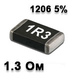 SMD resistor<gtran/> 1.3R 1206 5%