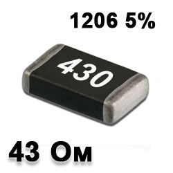 SMD resistor 43R 1206 5%