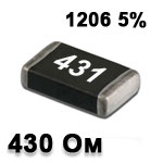 Резистор SMD<gtran/> 430R 1206 5%