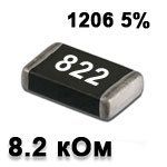 Резистор SMD<gtran/> 8.2K 1206 5%
