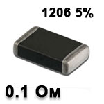 SMD resistor<gtran/> 0.1R 1206 5%