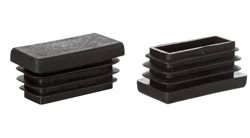 Plug for rectangular profile 25x50mm inner black
