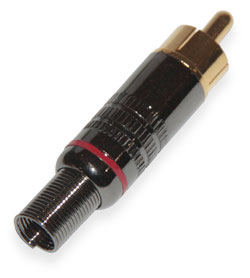 Штекер на кабель RCA HY1.1233 позолоч. черн/красн
