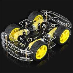 Шасі робота 4 ведущих колеса, прозрачный
