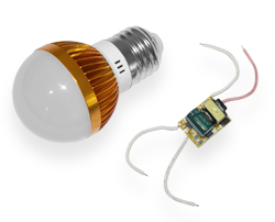 Assembly kit  Bulb LED 3W, E27 cold light
