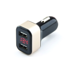 USB-зарядка для авто C46 ,  USB 2.1A, вольтметр 2 СОРТ уценка