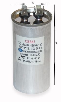 Конденсатор CBB-65 35uF 450VAC 50*105