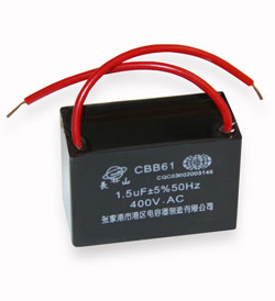  CBB-61 capacitor  1.5uF 400VAC 37 * 26 * 16 flexible leads
