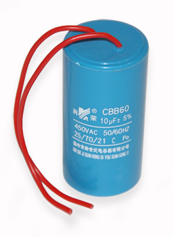 Condenser CBB-60 10uF 450VAC 38 * 75 Flexible Leads