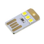 Фонарик USB 3 LED белый холодный белая плата V2