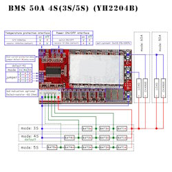Модуль защиты BMS LiFePO4 аккумулятора 4S 50А YH2204B
