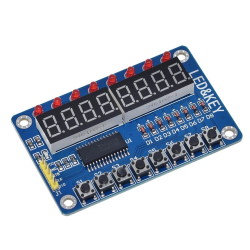 Keyboard 8 buttons, 8 LEDs, 8 digits TM1638
