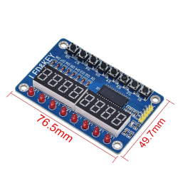Keyboard 8 buttons, 8 LEDs, 8 digits TM1638