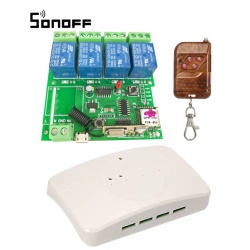 WIFI relay 4 channels SONOFF, remote control, case 5V