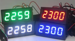 Module Clock+voltmeter+thermometer 2 sensors green