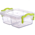 Double container TWIN storage, 0.25+0.25 l., Transparent