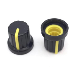 Handle on axle 6mm Star AG09 15x15 Black with yellow pointer