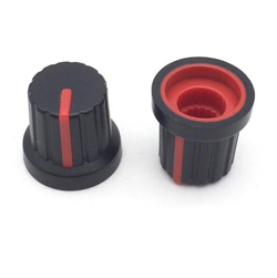 Handle on axle 6mm Star AG09 15x15 Black with red pointer