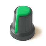 Ручка на вісь 6мм Зірка AG02 PLB 15x17 Чорна із зеленим покажчиком