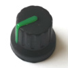 Ручка на ось 6мм Звезда AG14 16x14 Черная с зеленым указателем