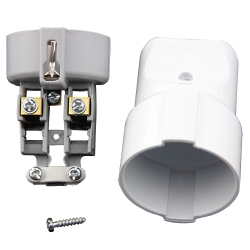 Cable socket Socket for cable with grounding WHITE [16A, 250V]