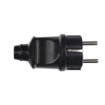 Straight fork<gtran/> 5mm with grounding BLACK 16A, 250V EH-2224<gtran/>