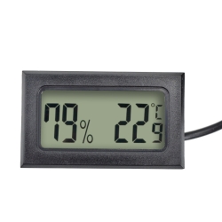 Electronic thermohygrometer  YS-12 panel, external sensor Black