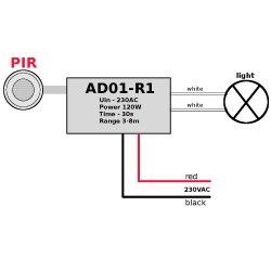 ИК датчик движения встраиваемый AD01-R1