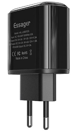 Зарядне USB QC3.0 Quick Charge PD 2xusb з дисплеєм чорне