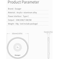  Wireless charger Qi 15W Wireless Charger white
