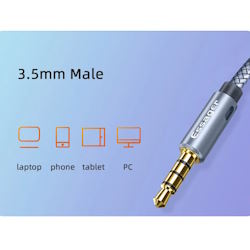 Cable Audio 0.25m 2x3.5/3.5mm jack male-female