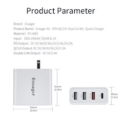 Зарядное USB QC3.0 PD3.0 2xUSB-A 48W белое