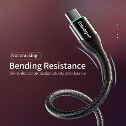 Cable USB 2.0 AM/Type-C 1m 3A braided black