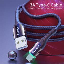 Кабель USB 2.0 AM/ Type-C 0.5м 3А в обплетенні чорний