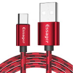 Cable USB 2.0 AM/Type-C 2m 3A braided red