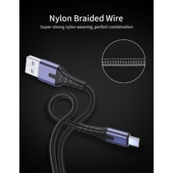 Cable USB 2.0 AM/Type-C 1m Backlit Gray