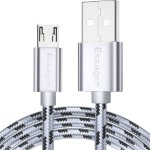 Cable<gtran/> USB 2.0 AM/BM microUSB 2m 2.4A braided silver<gtran/>