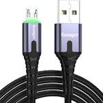 Cable USB 2.0 AM/BM microUSB 2m with backlight gray