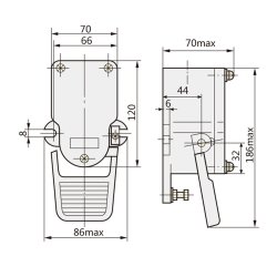 Monostable foot pedal JDK-11 6A