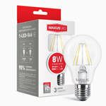 Лампа светодиодная MAXUS LED A60 FM 8W 4100K 220V E27