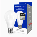 Лампа світлодіодна GLOBAL LED A60 10W 3000K 220V E27 AL