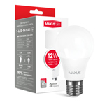 Лампа світлодіодна MAXUS LED A65 12W 3000K 220V E27