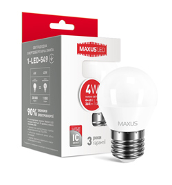 LED lamp MAXUS LED G45 F 4W 4100K 220V E27