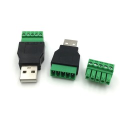 Fork  USB Male type A with terminal block for cable